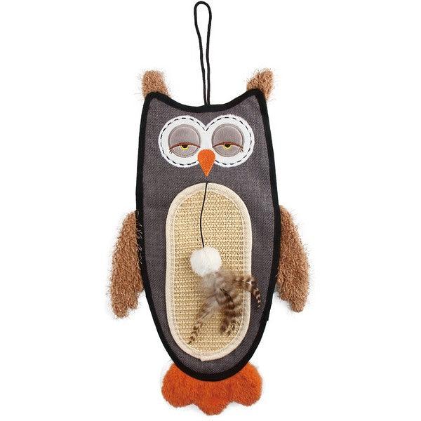 GiGwi Enchanting Owl Cat Scratcher with Durable Sisal Belly and Irresistible Catnip