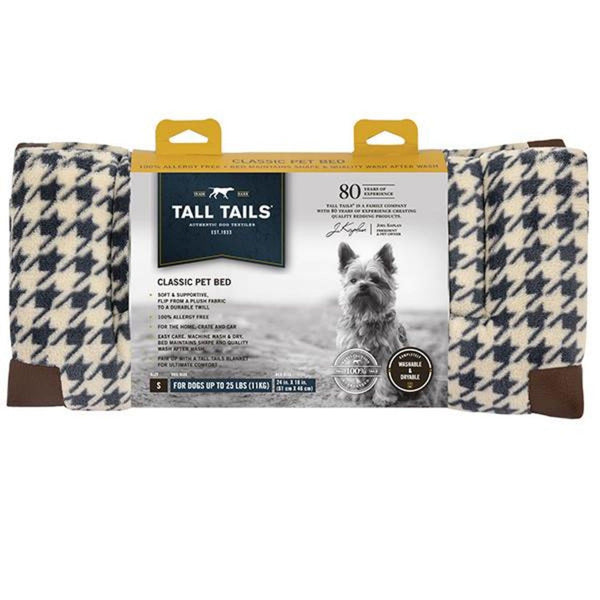 Cozy Rosewood Houndstooth Fleece Top Pet Bed for Ultimate Comfort